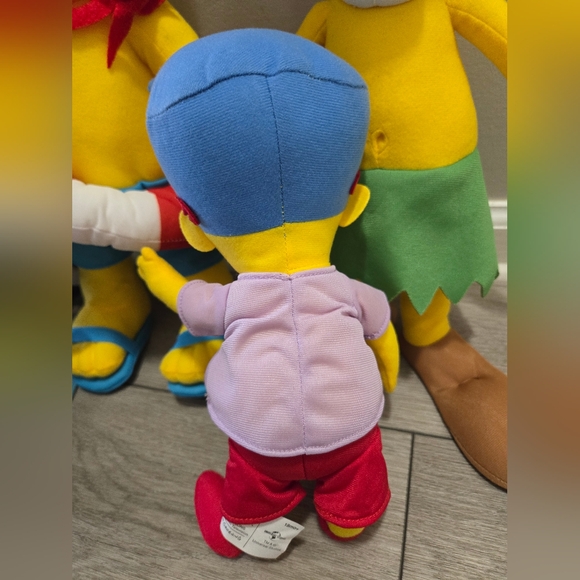 Simpsons Lot of 5 Plush Homer Scratchy Maggie Sideshow Bob and Milhouse Collect - Picture 12 of 15